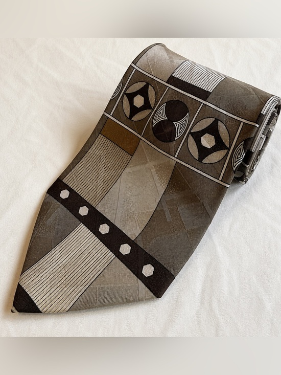 Carlo Palazzi Other - Carlo Palazzi Studio Tie Vintage 90s Wide 100% Silk Art Deco Geometric Luxury